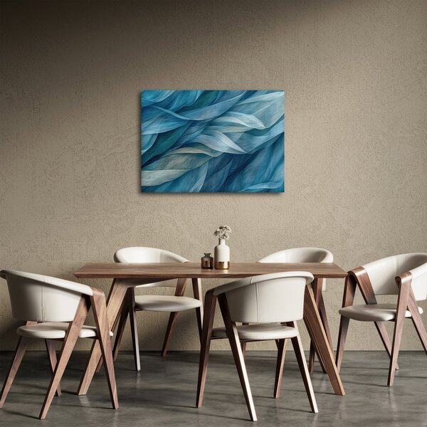 Obraz - Modrobiele vlnky (70x50 cm)