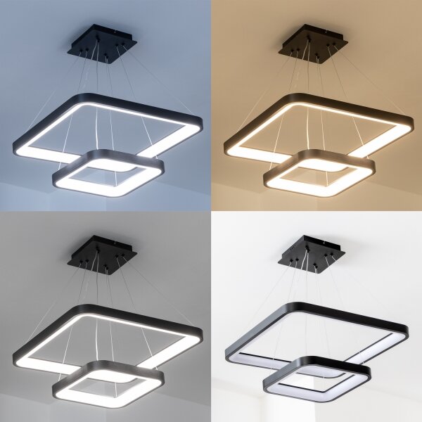 Brilagi - stmievateľný LED závesný luster na lanku FALCON SLIM LED/78W/230V 50x50 cm čierna + diaľkové ovládanie
