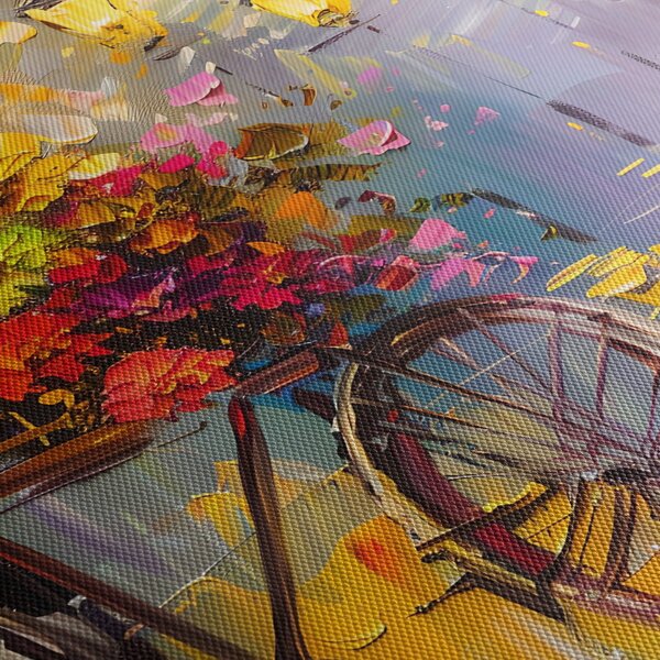 Obraz - Bicykel s kvetmi (90x60 cm)