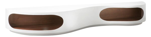 NÍZKA KOMODA, farba vlašského orecha, biela s vysokým leskom, 200/30/50 cm Livetastic - Online Only drobný nábytok, Online Only