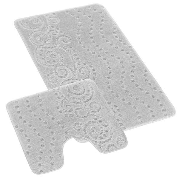 Kvalitex Kúpeľňová a WC predložka ornament svetlo sivý