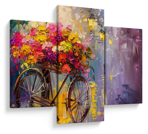Obraz - Bicykel s kvetmi (90x60 cm)