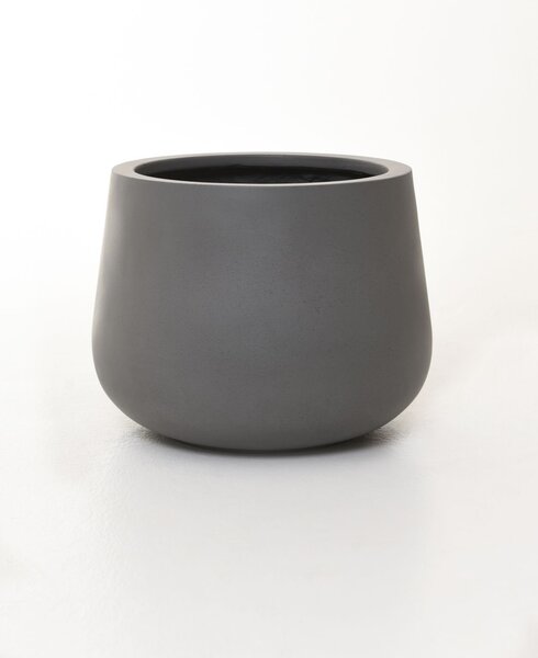 Kvetináč GIRAR, sklolaminát, výška 27 cm, sivá