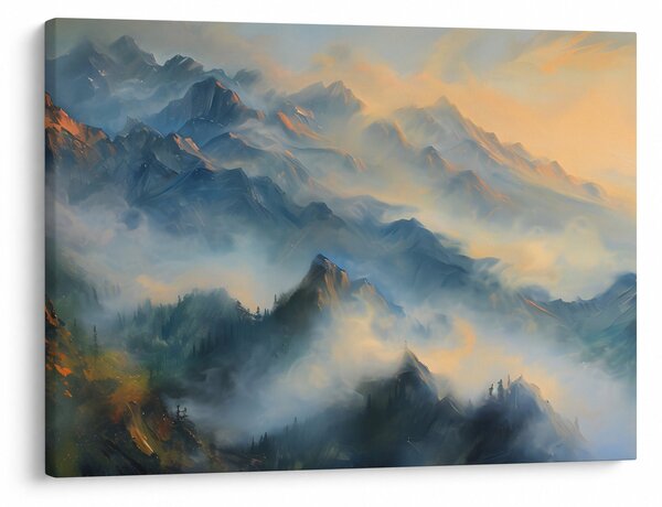 Obraz - Maľovaná horská krajina (70x50 cm)