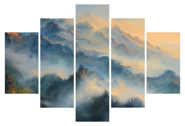 Obraz - Maľovaná horská krajina (150x105 cm)