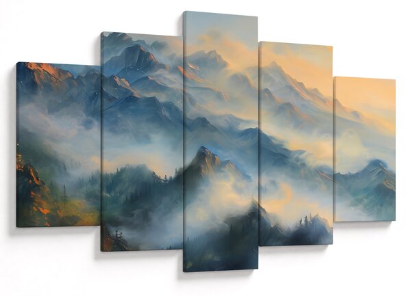 Obraz - Maľovaná horská krajina (150x105 cm)