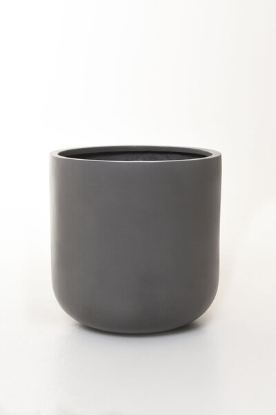 Kvetináč CHICO, sklolaminát, priemer 40 cm, beton design sivý