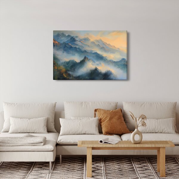 Obraz - Maľovaná horská krajina (90x60 cm)