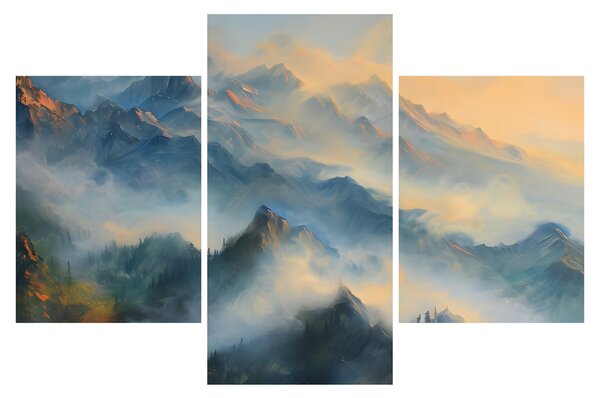 Obraz - Maľovaná horská krajina (90x60 cm)