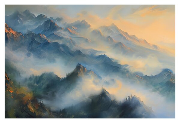 Obraz - Maľovaná horská krajina (90x60 cm)