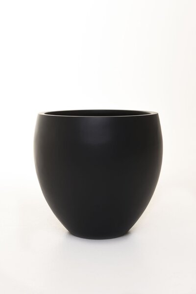 Okrúhly kvetináč PLUTO, sklolaminát, výška 40 cm, antracit