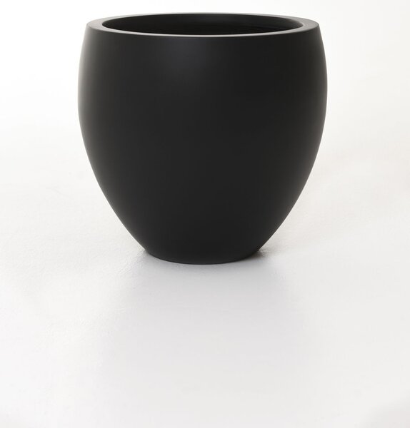 Okrúhly kvetináč PLUTO, sklolaminát, výška 30 cm, antracit