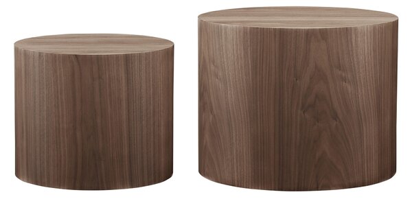SADA KONFERENČNÝCH STOLÍKOV, farba vlašského orecha, drevo, kompozitné drevo, 48-38/48-38/38-32 cm Livetastic - Stolíky do obývačky, Online Only