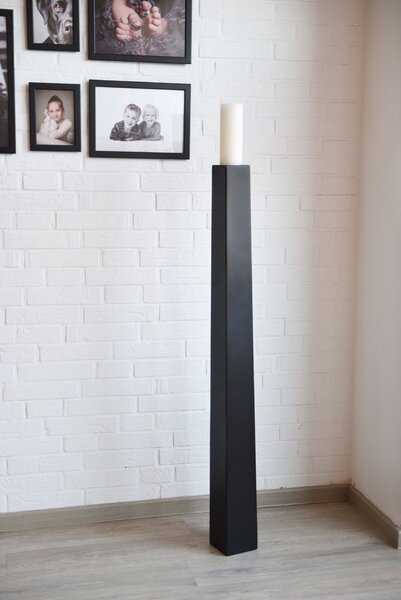 Váza/stojan na sviečky OBELISK, sklolaminát, výška 120 cm, čierny mat