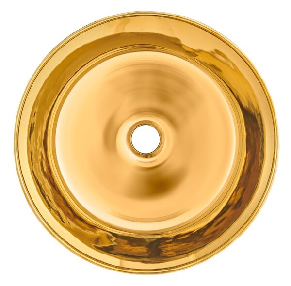 Invena Kos, keramické umývadlo na dosku 415x415x135 mm, zlatá lesklá, INV-CE-38-009-C