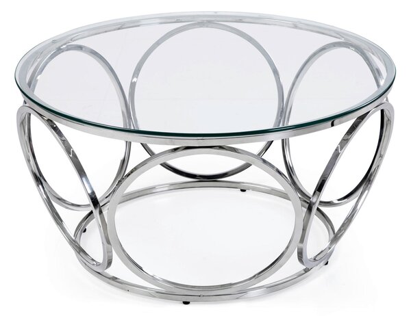 KONFERENČNÝ STOLÍK, číra, strieborná, sklo, 80/80/40 cm Livetastic - Stolíky do obývačky, Online Only