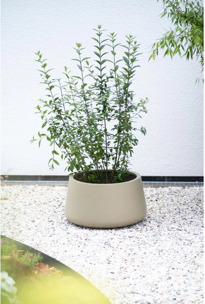 Kvetináč GORDO, sklolaminát, výška 29 cm, béžový