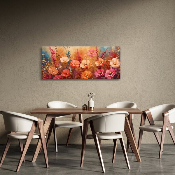 Obraz - Lúčne kvety, maľba (120x50 cm)