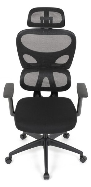 Kancelárska ergonomická stolička GRANT - sieť, látka, čierna