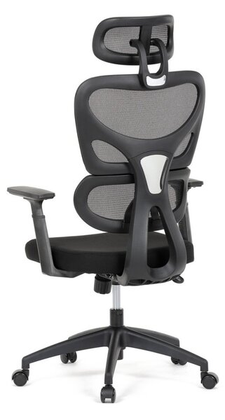 Kancelárska ergonomická stolička GRANT - sieť, látka, čierna