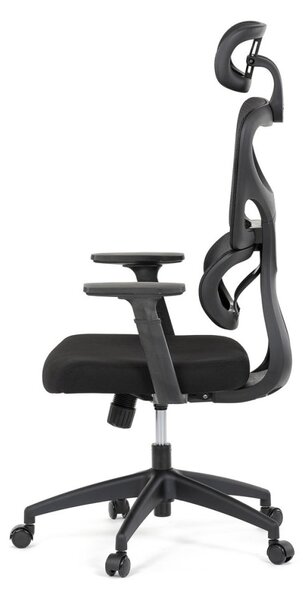 Kancelárska ergonomická stolička GRANT - sieť, látka, čierna