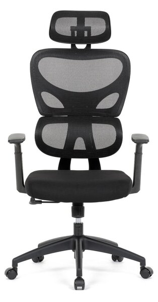 Kancelárska ergonomická stolička GRANT - sieť, látka, čierna