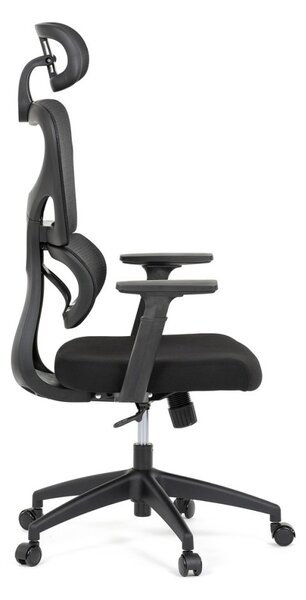 Kancelárska ergonomická stolička GRANT - sieť, látka, čierna
