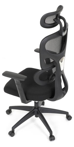 Kancelárska ergonomická stolička GRANT - sieť, látka, čierna