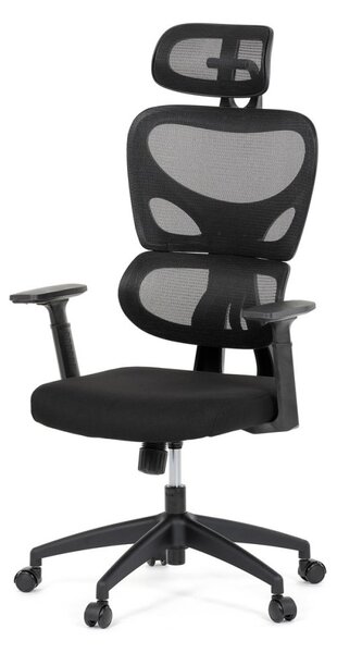 Kancelárska ergonomická stolička GRANT - sieť, látka, čierna