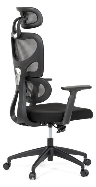 Kancelárska ergonomická stolička GRANT - sieť, látka, čierna