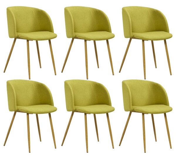 Jedálenské stoličky 6 ks zelené látkové