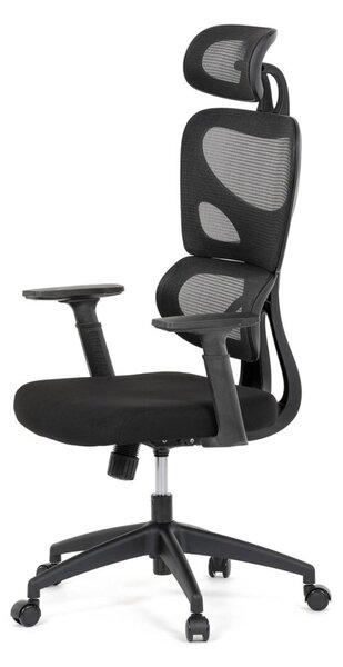 Kancelárska ergonomická stolička GRANT - sieť, látka, čierna