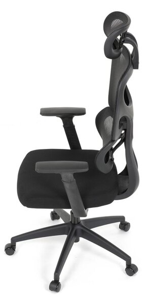 Kancelárska ergonomická stolička GRANT - sieť, látka, čierna