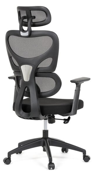 Kancelárska ergonomická stolička GRANT - sieť, látka, čierna