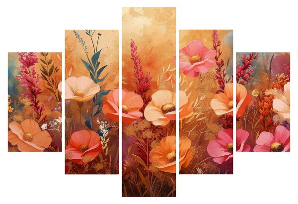 Obraz - Lúčne kvety, maľba (150x105 cm)