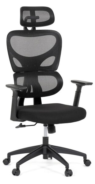 Kancelárska ergonomická stolička GRANT - sieť, látka, čierna
