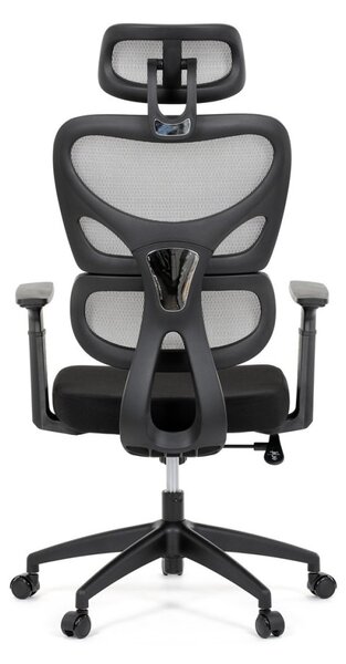 Kancelárska ergonomická stolička GRANT — sieť, látka, čierna / sivá