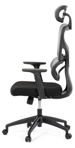 Kancelárska ergonomická stolička GRANT — sieť, látka, čierna / sivá