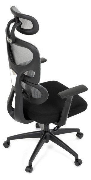Kancelárska ergonomická stolička GRANT — sieť, látka, čierna / sivá