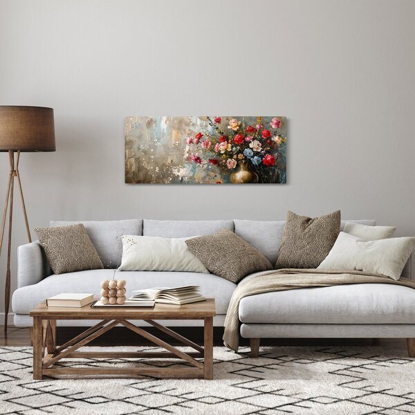 Obraz - Váza kvetov (120x50 cm)