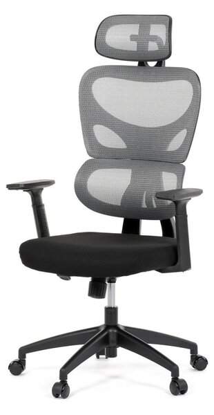 Kancelárska ergonomická stolička GRANT — sieť, látka, čierna / sivá