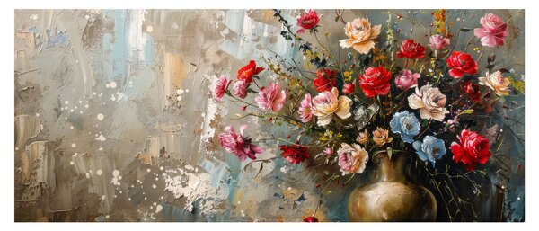 Obraz - Váza kvetov (120x50 cm)