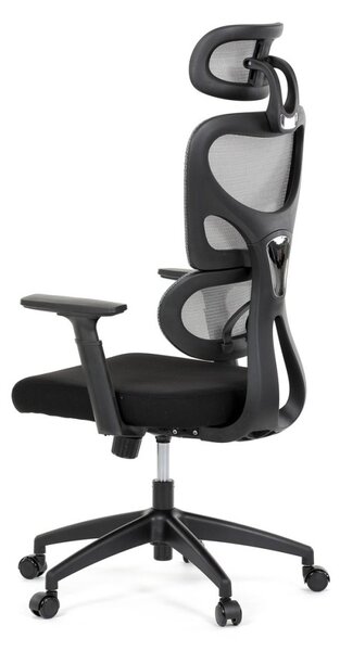 Kancelárska ergonomická stolička GRANT — sieť, látka, čierna / sivá