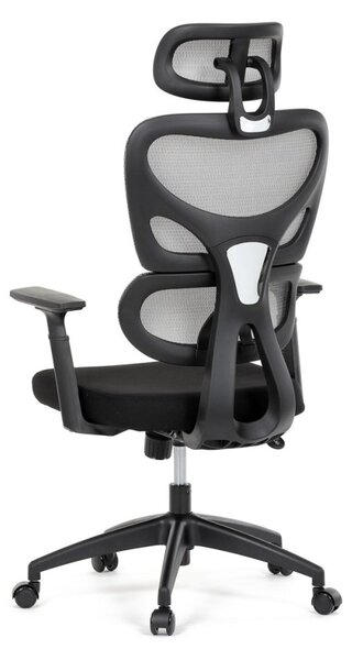 Kancelárska ergonomická stolička GRANT — sieť, látka, čierna / sivá