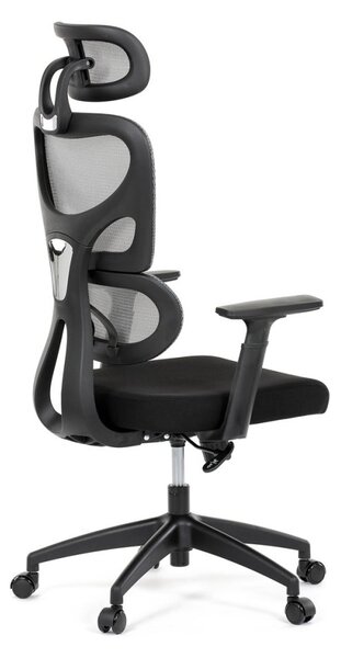 Kancelárska ergonomická stolička GRANT — sieť, látka, čierna / sivá