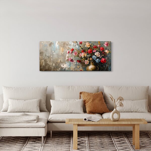 Obraz - Váza kvetov (120x50 cm)
