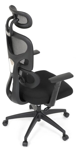 Kancelárska ergonomická stolička GRANT - sieť, látka, čierna