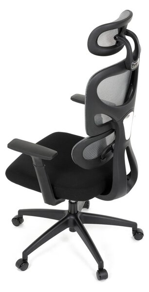 Kancelárska ergonomická stolička GRANT — sieť, látka, čierna / sivá