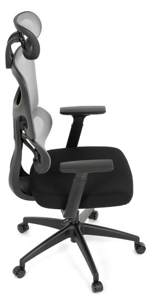 Kancelárska ergonomická stolička GRANT — sieť, látka, čierna / sivá