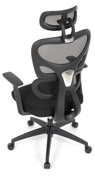 Kancelárska ergonomická stolička GRANT - sieť, látka, čierna